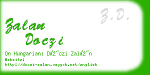 zalan doczi business card